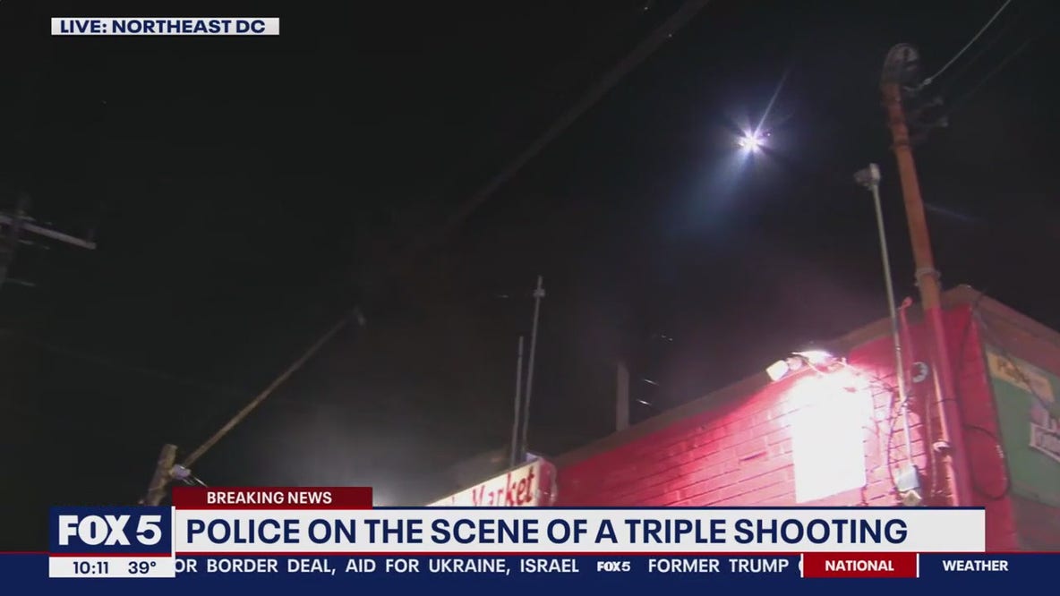 Helicopter searches for suspects after triple shooting in DC